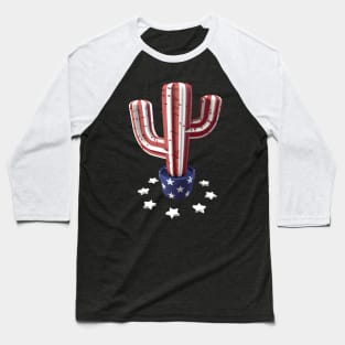 Cactus 4th of July Independence Day Shirt Women Men Kids Baseball T-Shirt